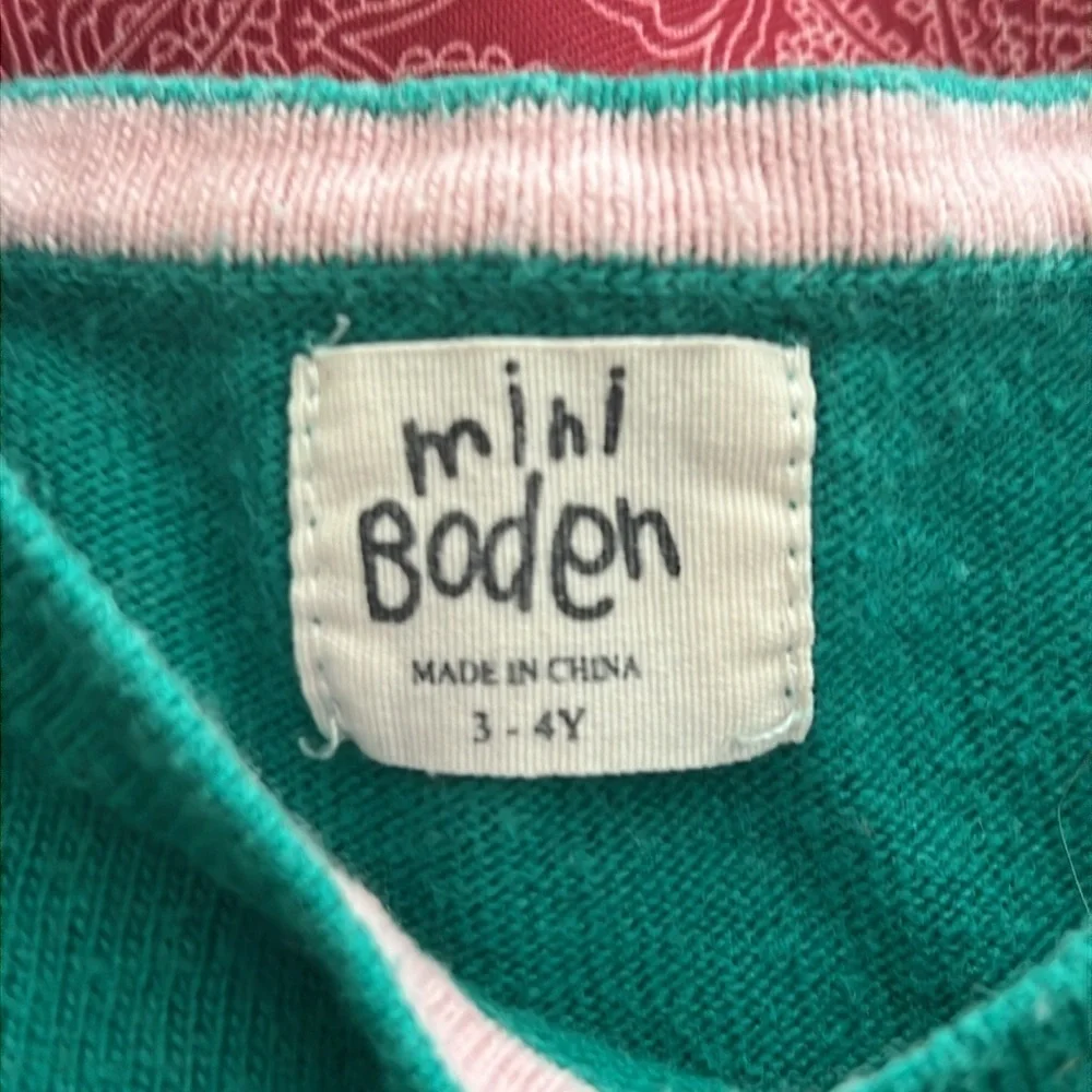 MINI BODEN girls 3-4y Christmas reindeer dress. Green. - Picture 2 of 8
